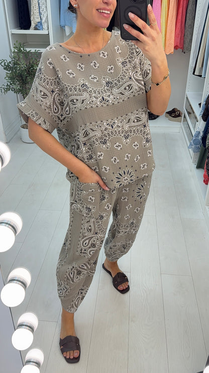 Valery Paisley Bandana Print Co-Ord Set
