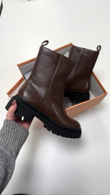 Mandy Faux Leather Ankle Boots