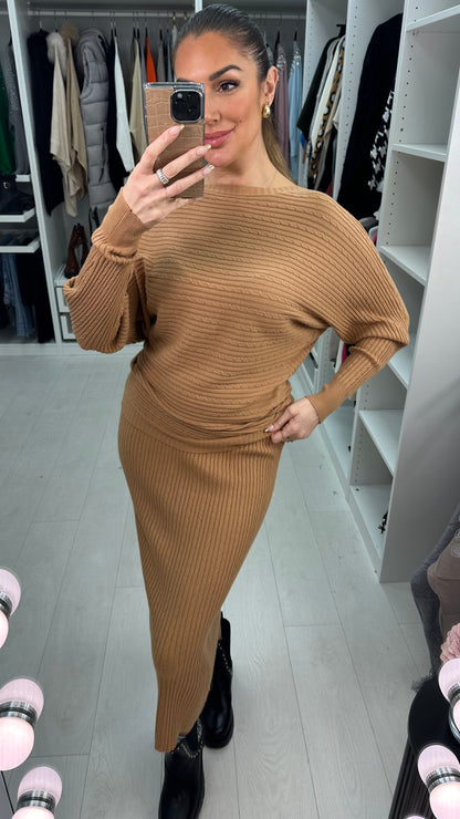 Freyanne Cable Detail Knitted Skirt Co-Ord Set