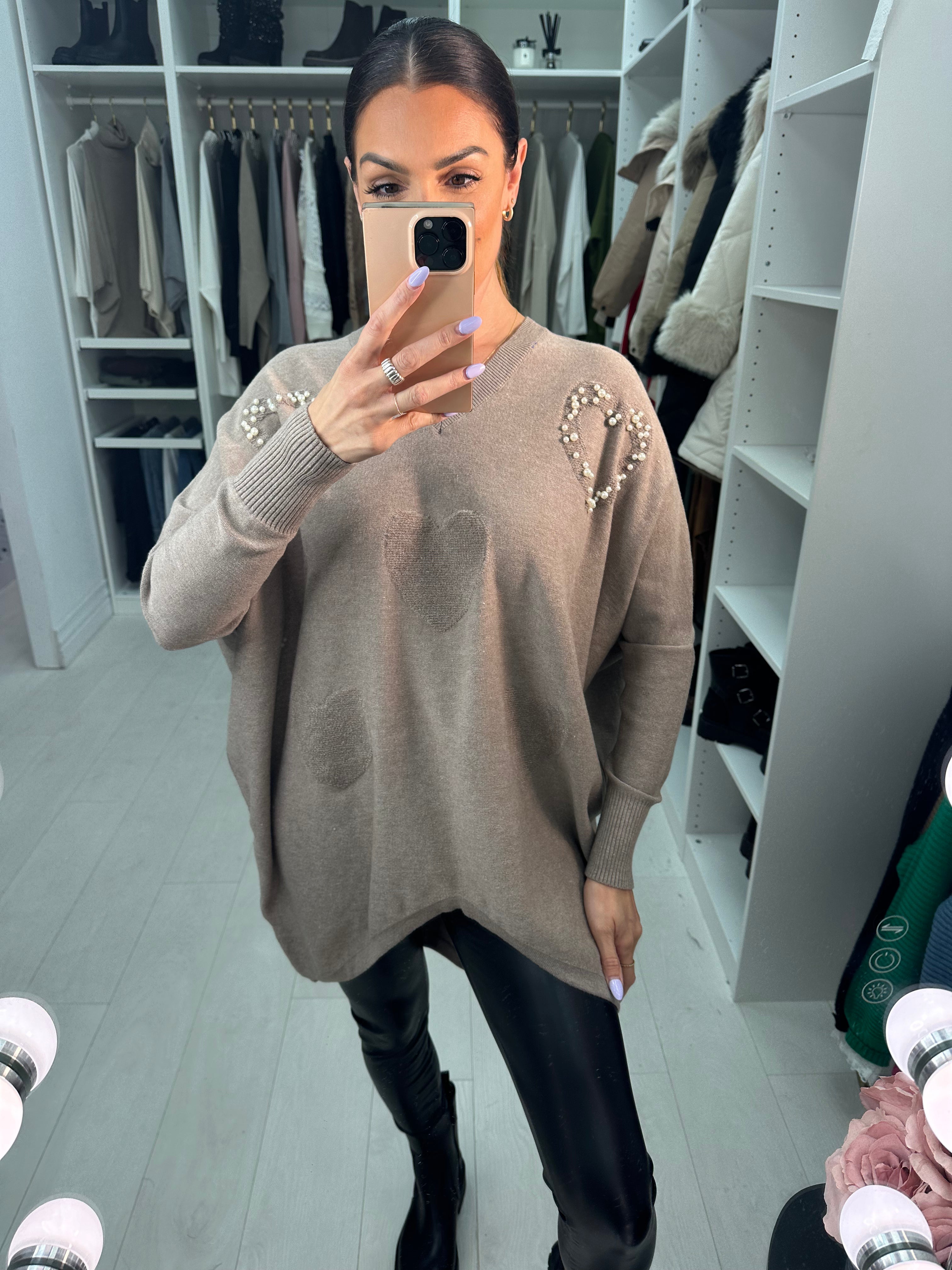 Yvette Pearl Heart Detail Jumper