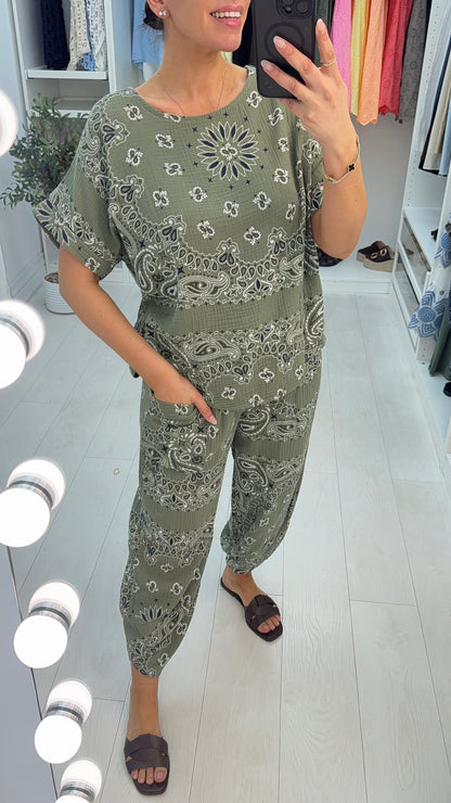 Valery Paisley Bandana Print Co-Ord Set