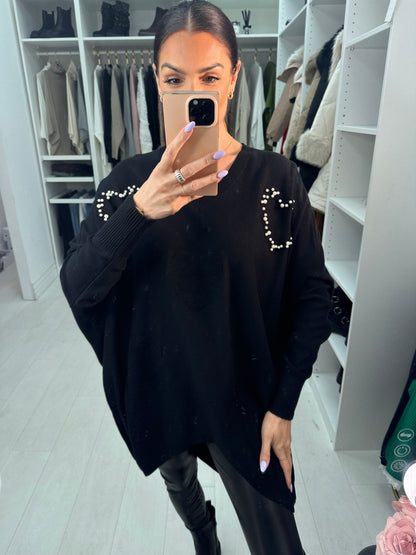 Yvette Pearl Heart Detail Jumper