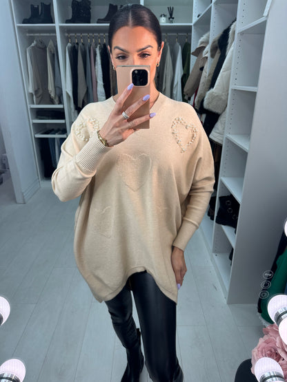 Yvette Pearl Heart Detail Jumper
