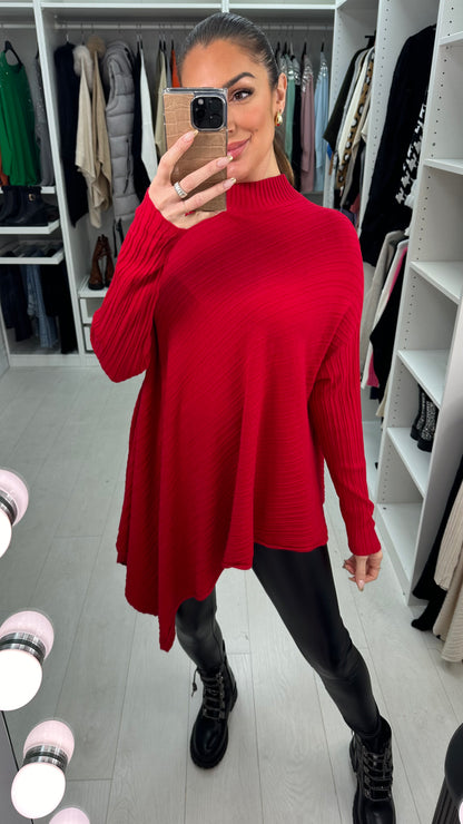 Sedona Plain Ribbed Asymmetric Jumper