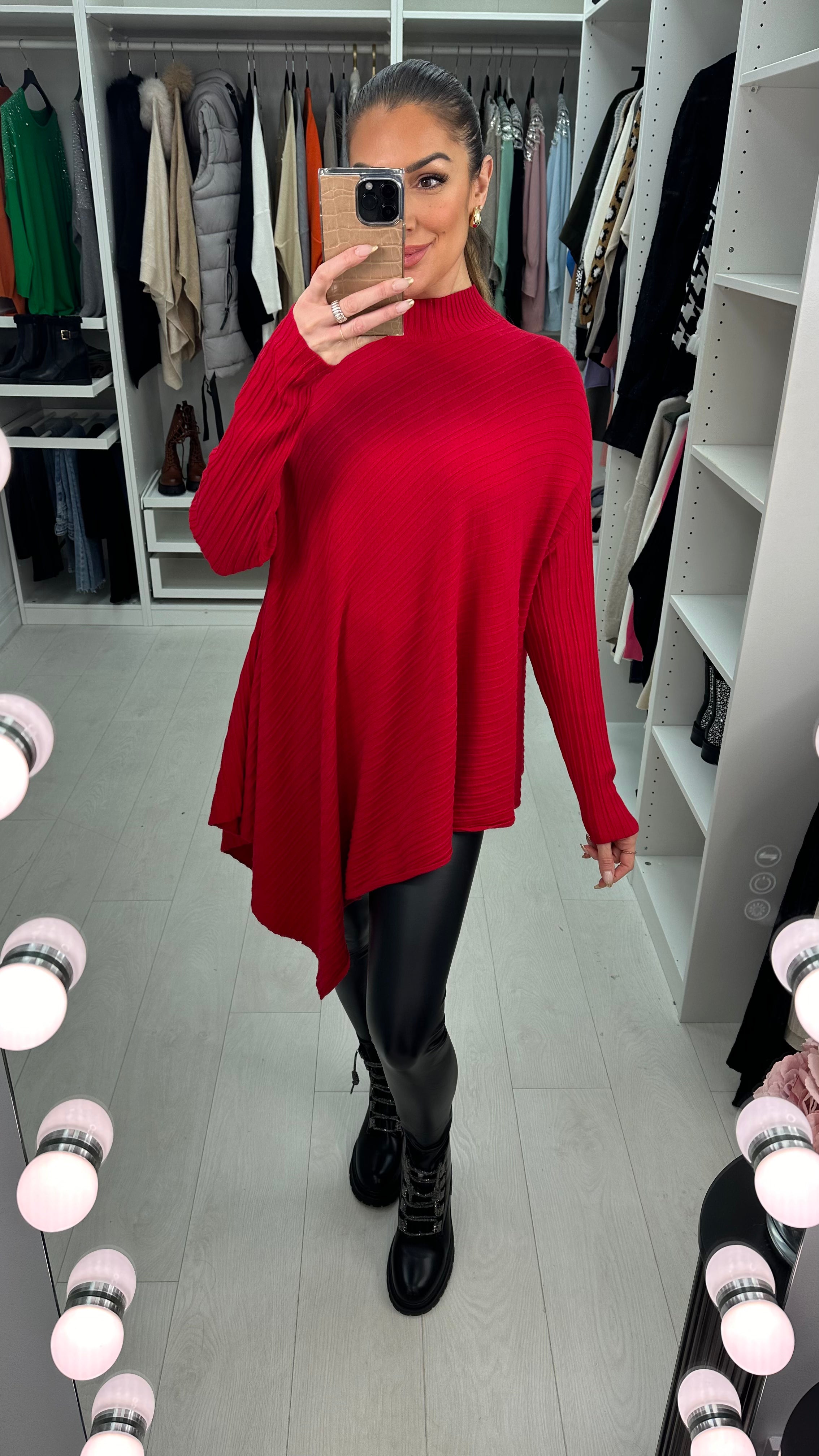 Sedona Plain Ribbed Asymmetric Jumper