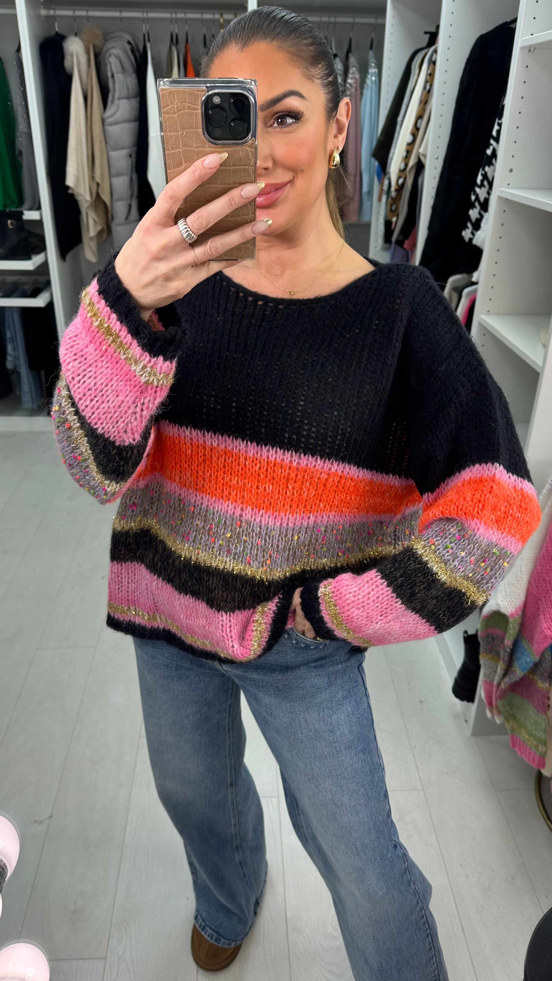 Keyla Colour Block Super Soft Knit Jumper