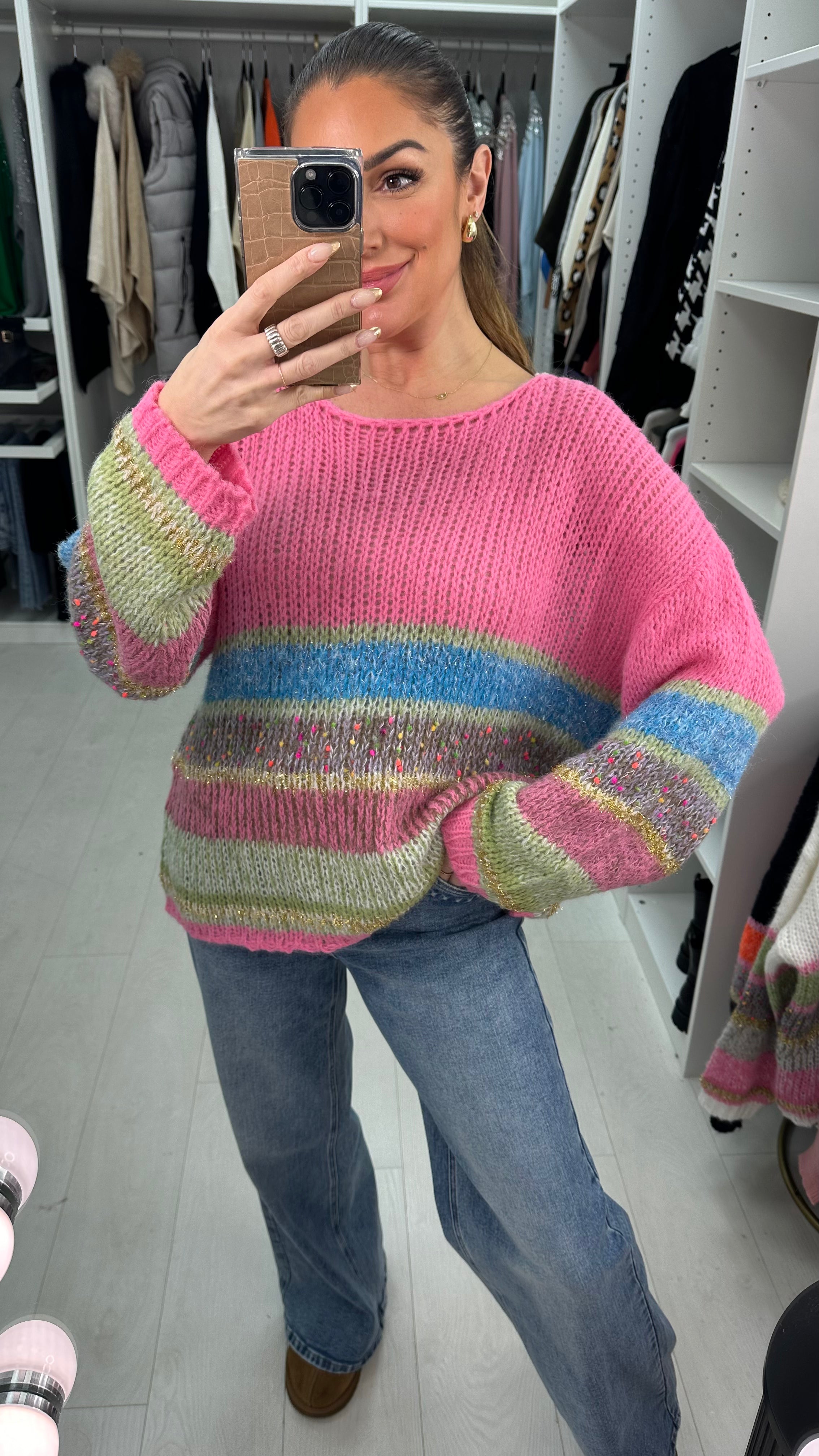 Keyla Colour Block Super Soft Knit Jumper