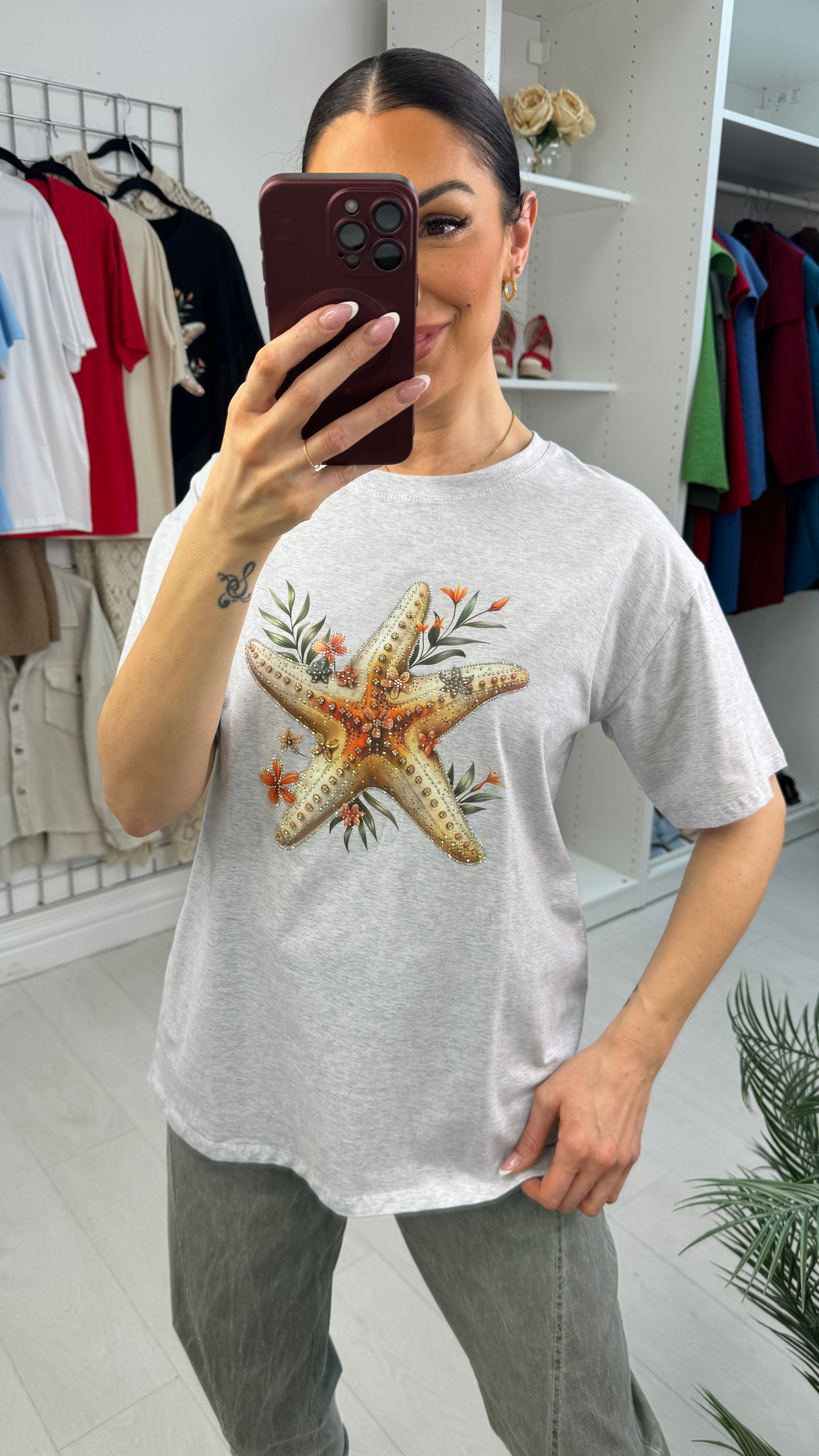 Chaya Embellished Starfish Short Sleeve T-Shirt
