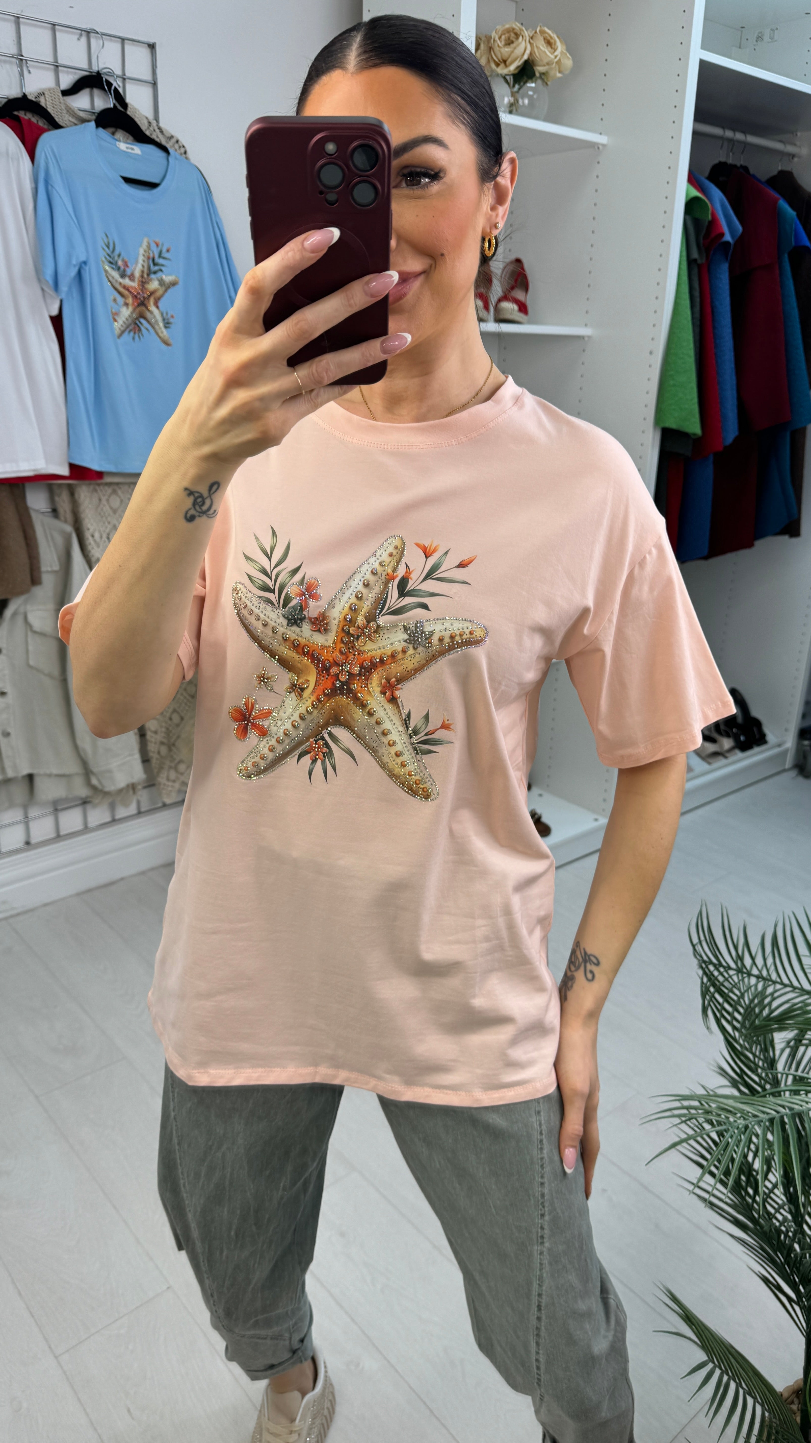 Chaya Embellished Starfish Short Sleeve T-Shirt