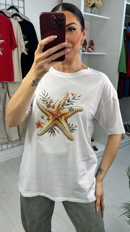 Chaya Embellished Starfish Short Sleeve T-Shirt