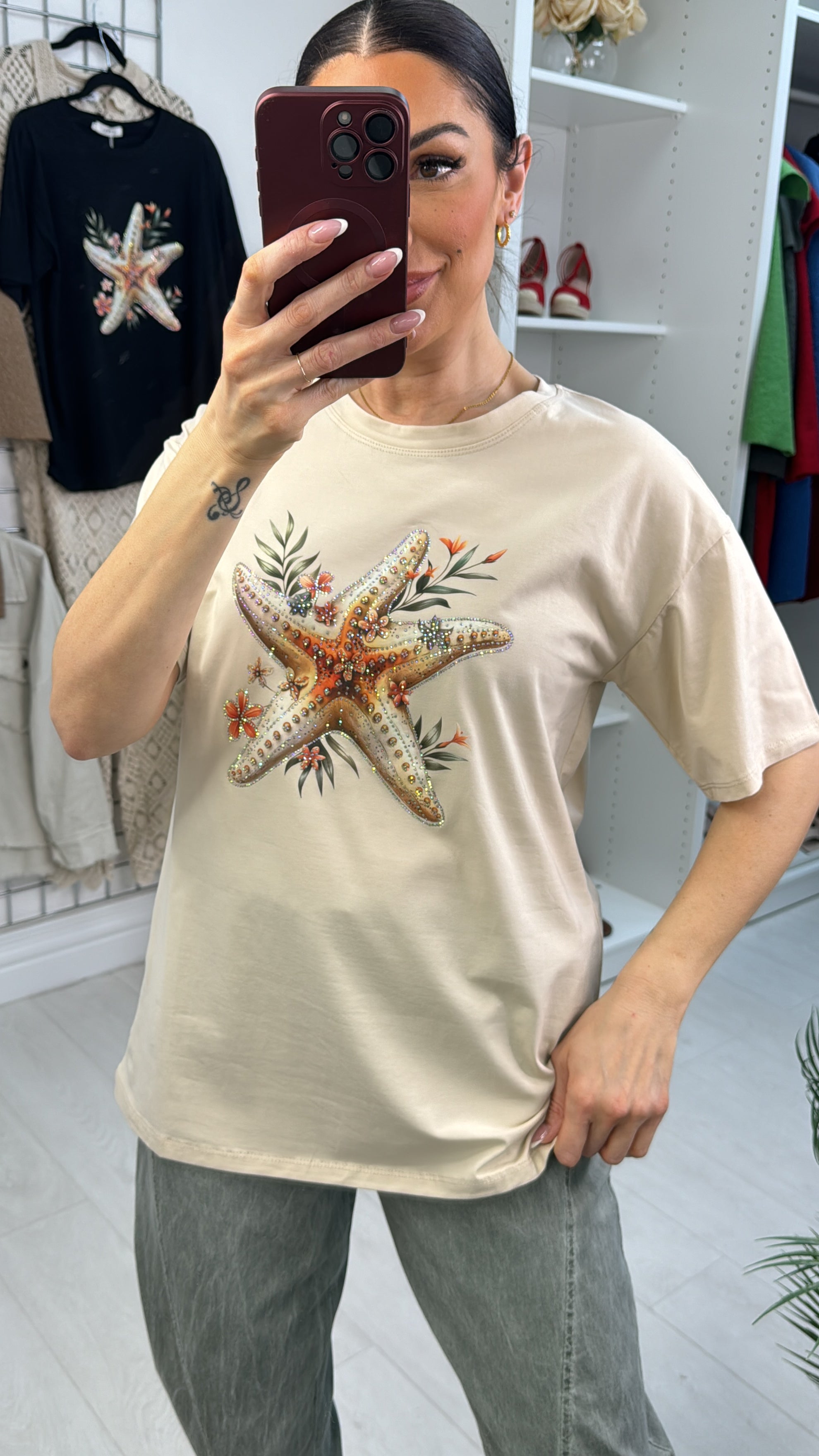 Chaya Embellished Starfish Short Sleeve T-Shirt