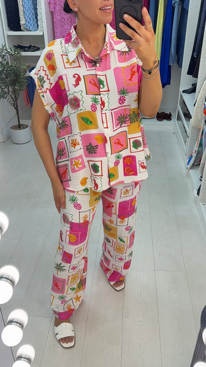 Marcella Relaxed Fit Short Sleeve Shirt Co-Ord Set