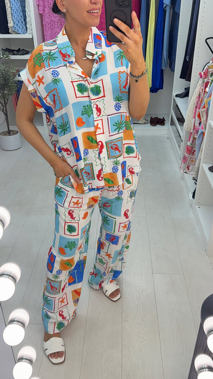 Marcella Relaxed Fit Short Sleeve Shirt Co-Ord Set