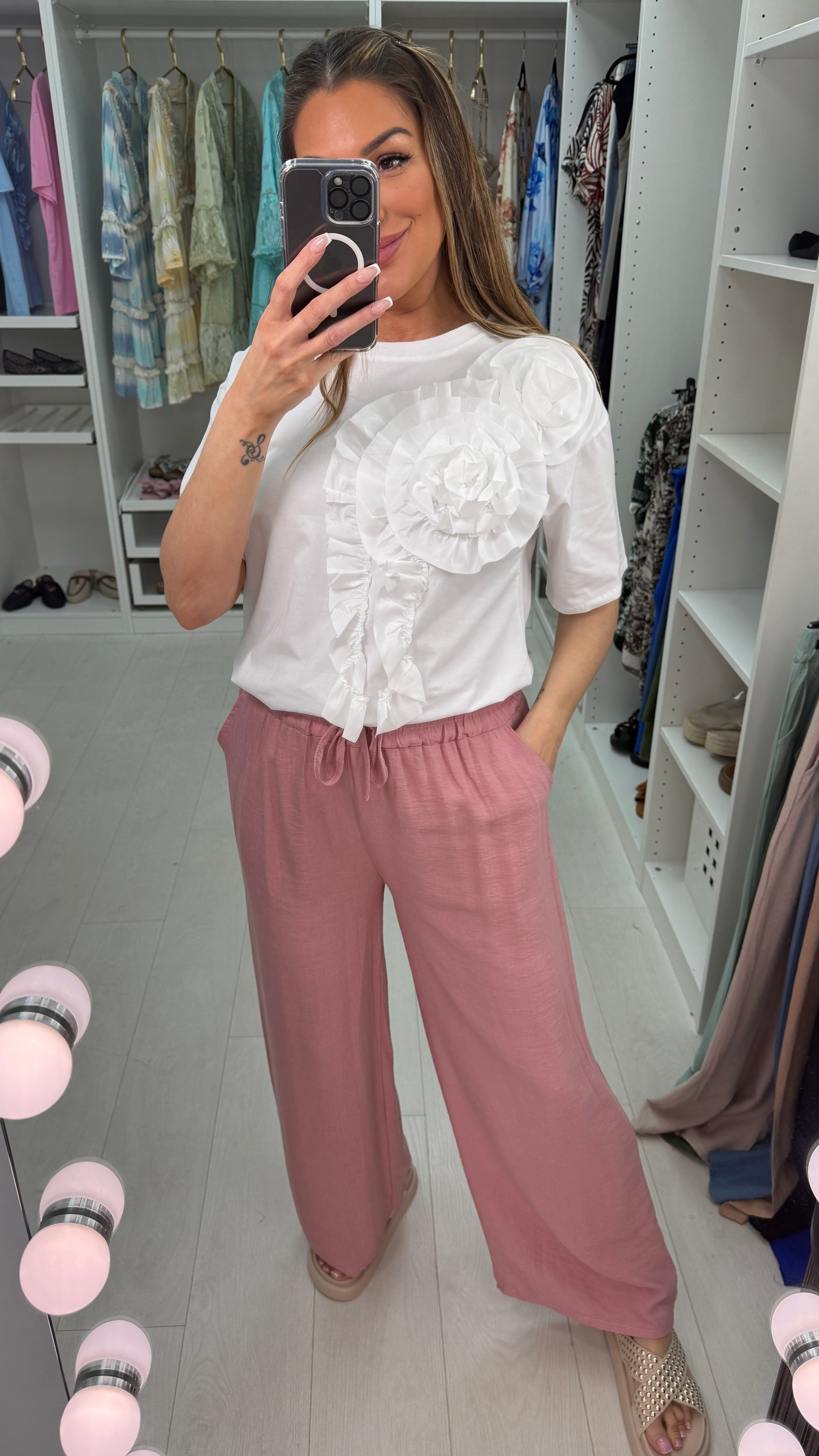 Wren Plain Elasticated Waist Loose Fit Trousers