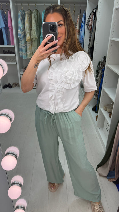 Wren Plain Elasticated Waist Loose Fit Trousers