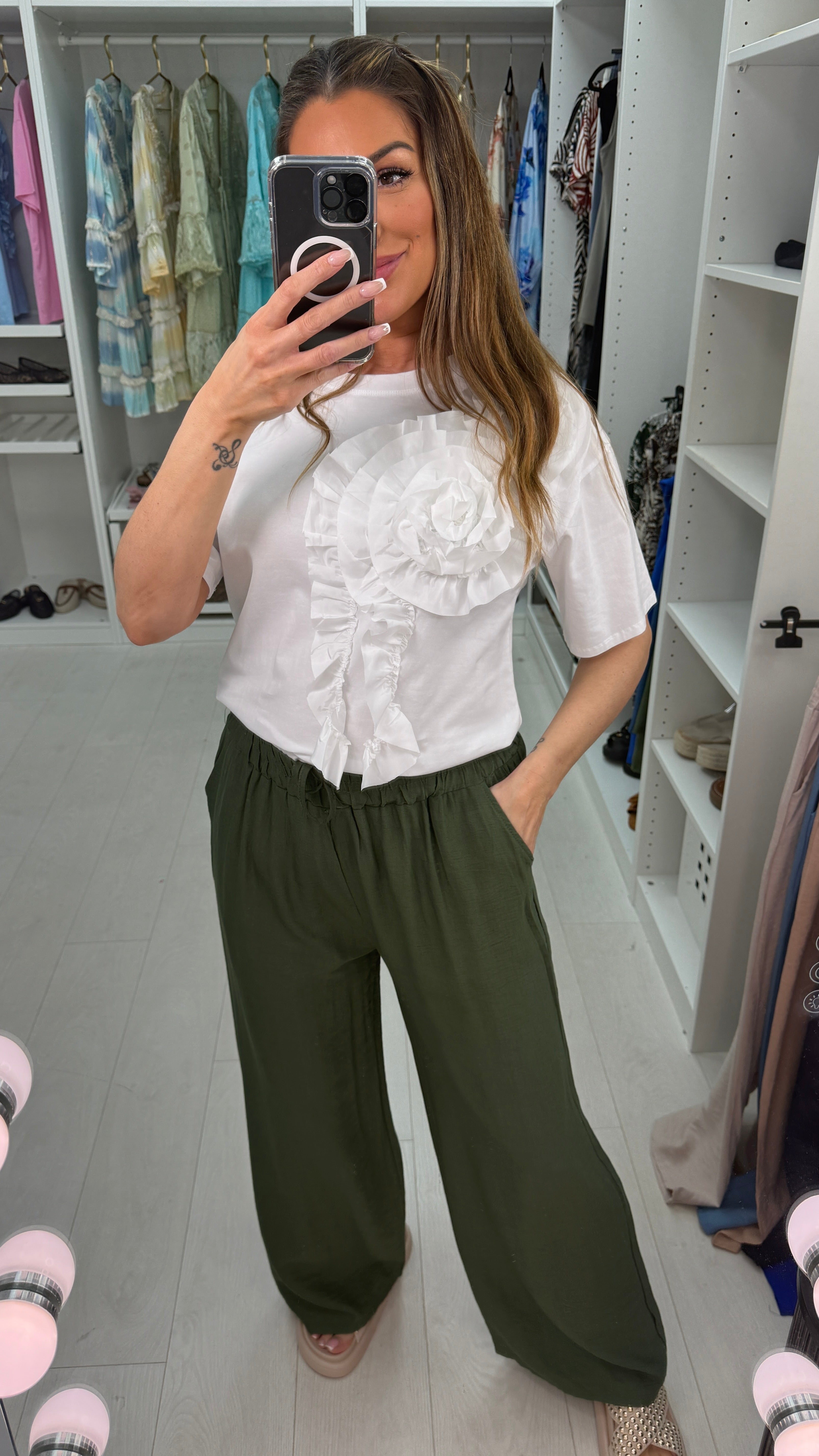 Wren Plain Elasticated Waist Loose Fit Trousers