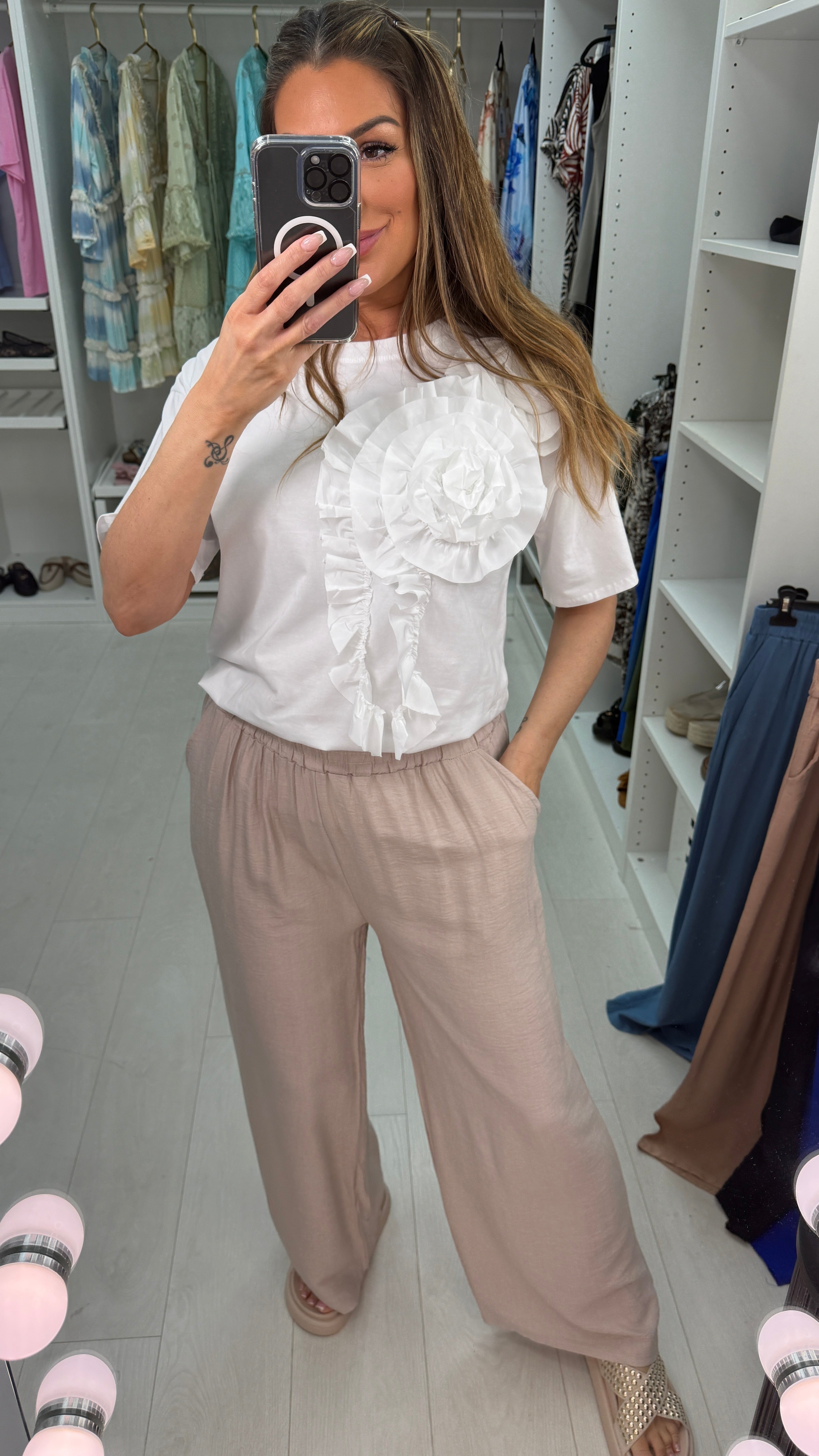 Wren Plain Elasticated Waist Loose Fit Trousers