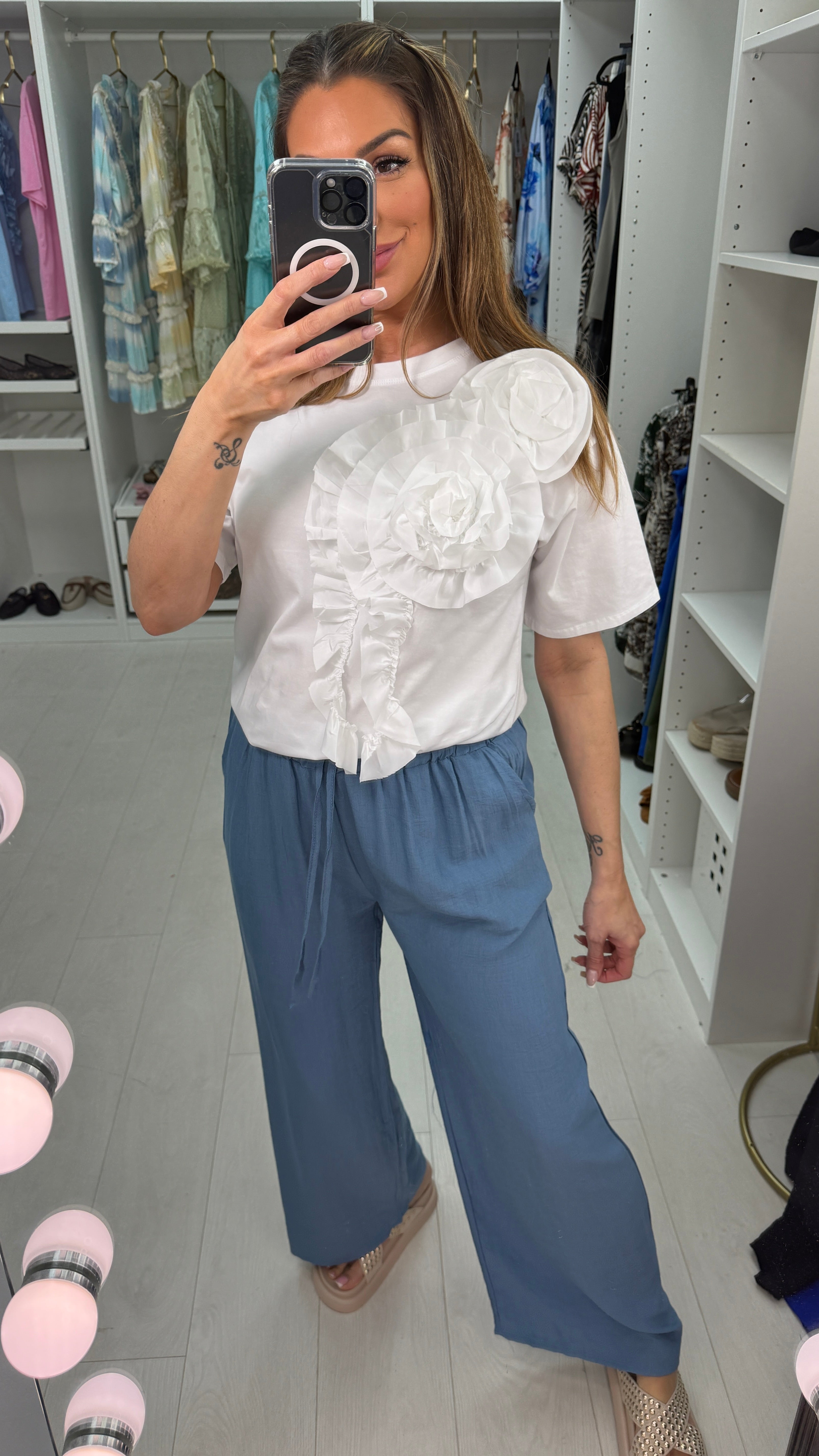 Wren Plain Elasticated Waist Loose Fit Trousers