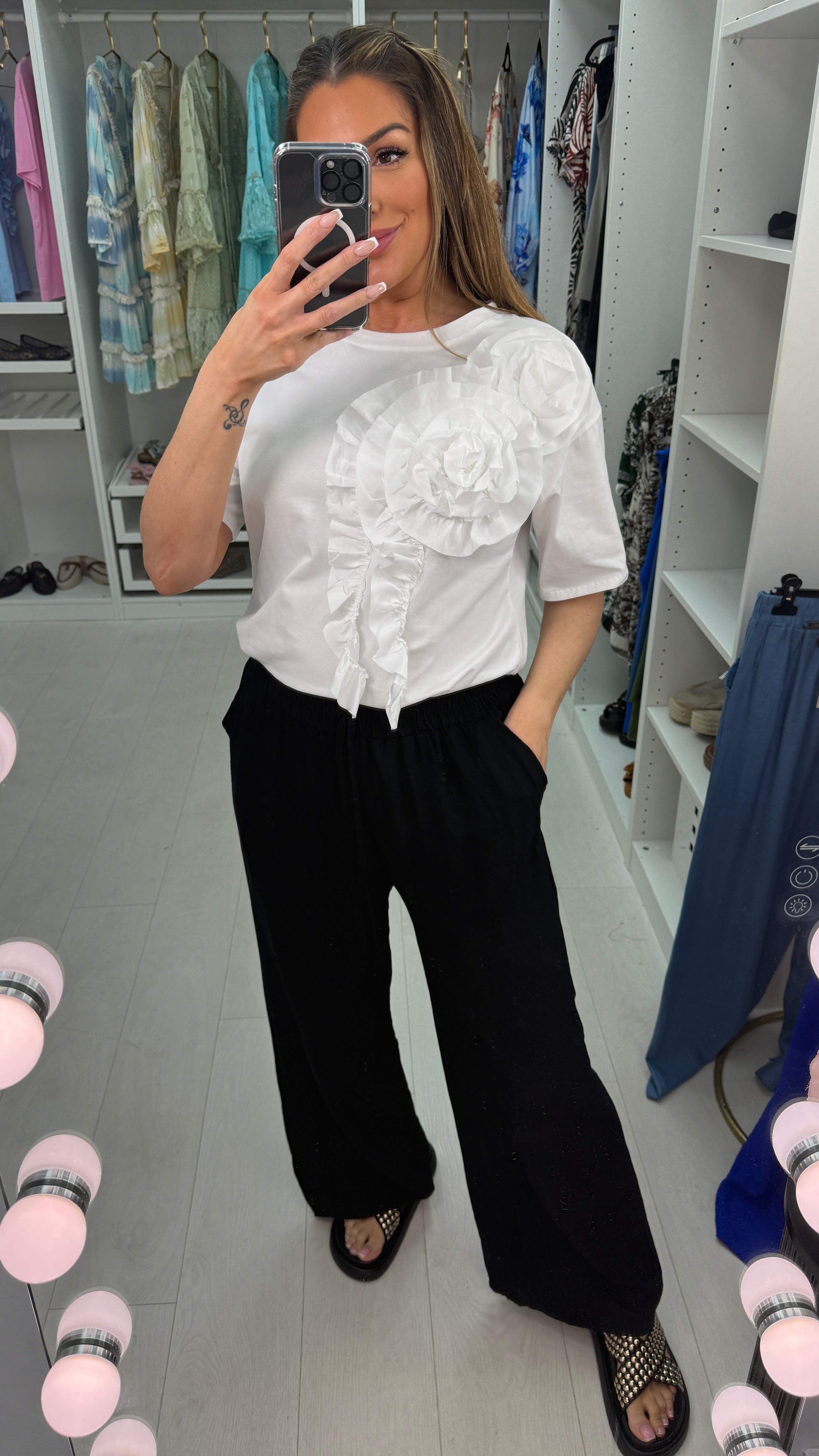 Wren Plain Elasticated Waist Loose Fit Trousers