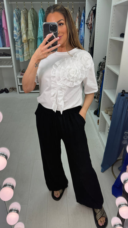 Wren Plain Elasticated Waist Loose Fit Trousers