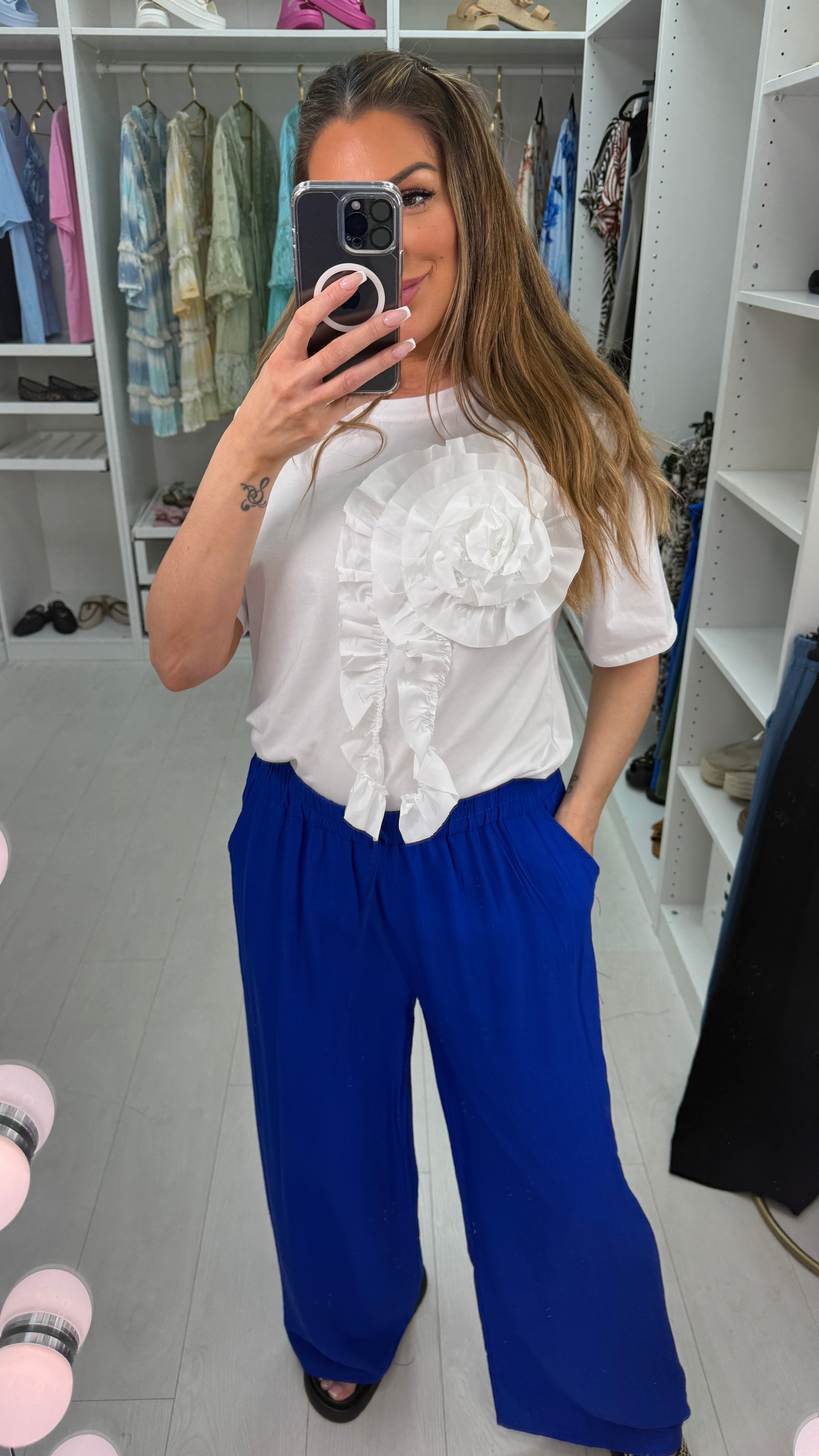 Wren Plain Elasticated Waist Loose Fit Trousers