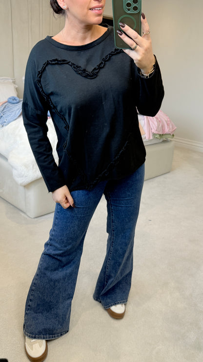 Amisha Ruffle Heart Detail Top