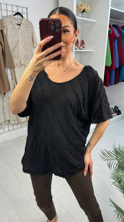 Davinia Ribbon Tie Back Ruffle Top