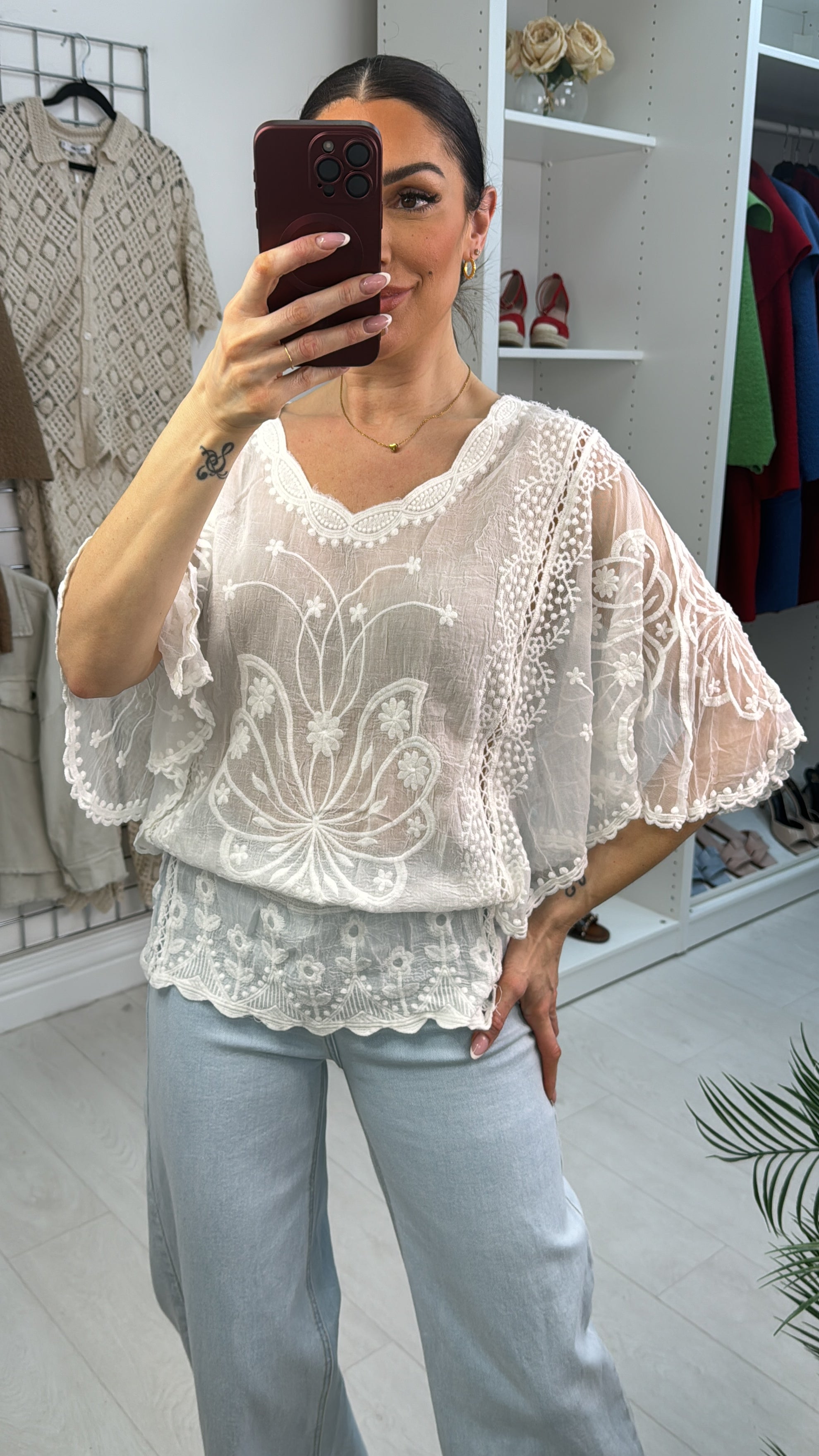 Abigail Butterfly Sleeve Blouse