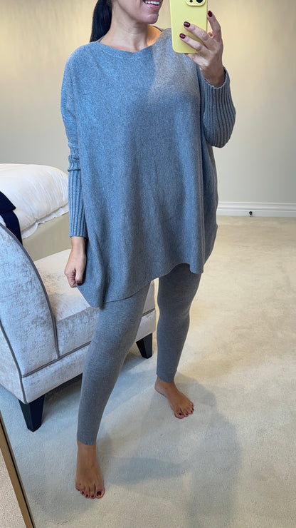 Hessa Plain Loose Fit Super Soft Knitted Loungewear Set