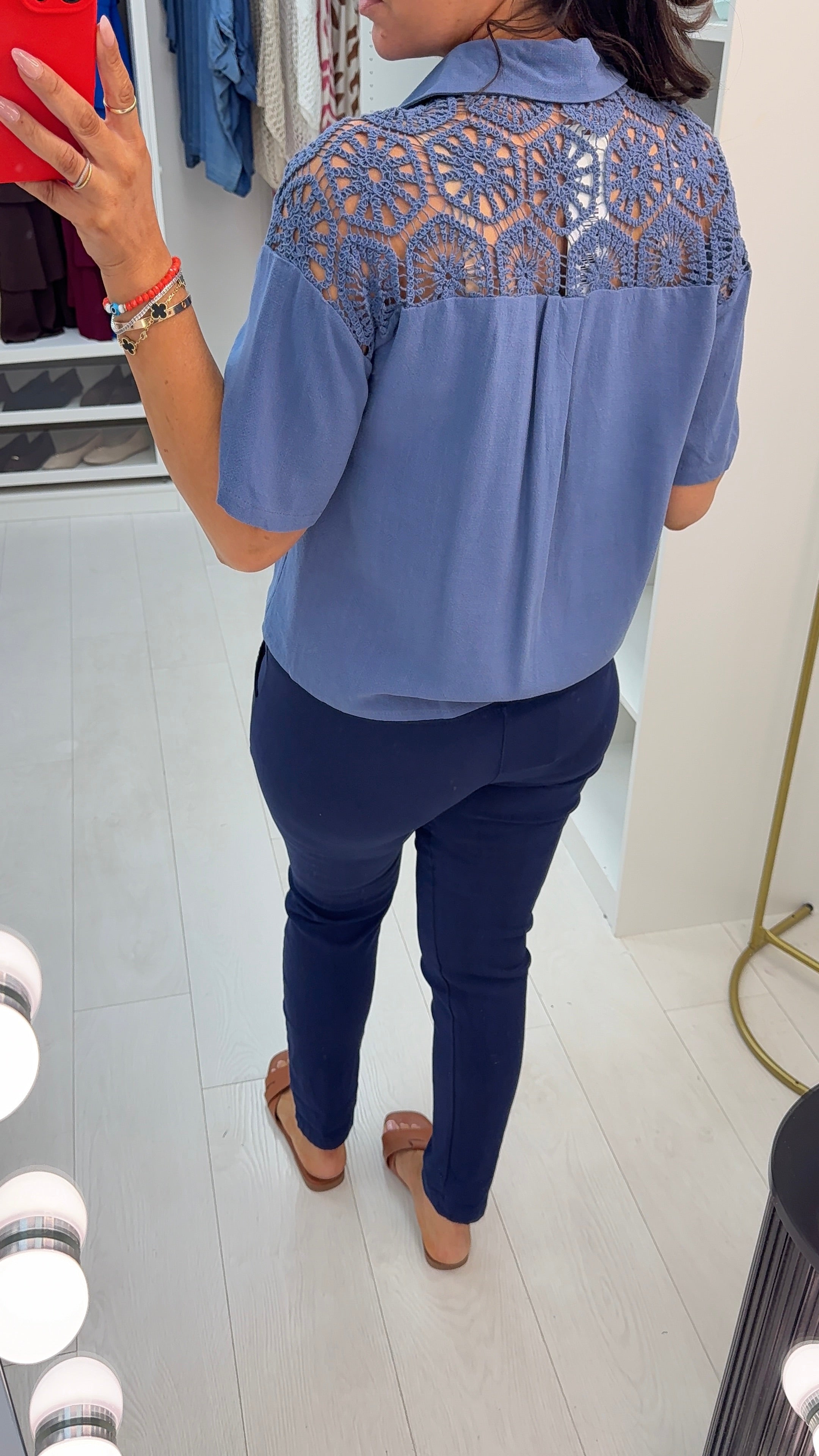 Elenna Crochet Detailed Shirt