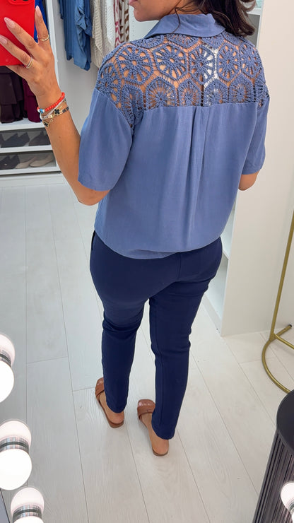 Elenna Crochet Detailed Shirt