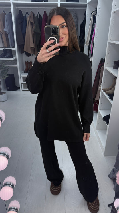 Layanna Plain Button Shoulder Detail Loungewear Set