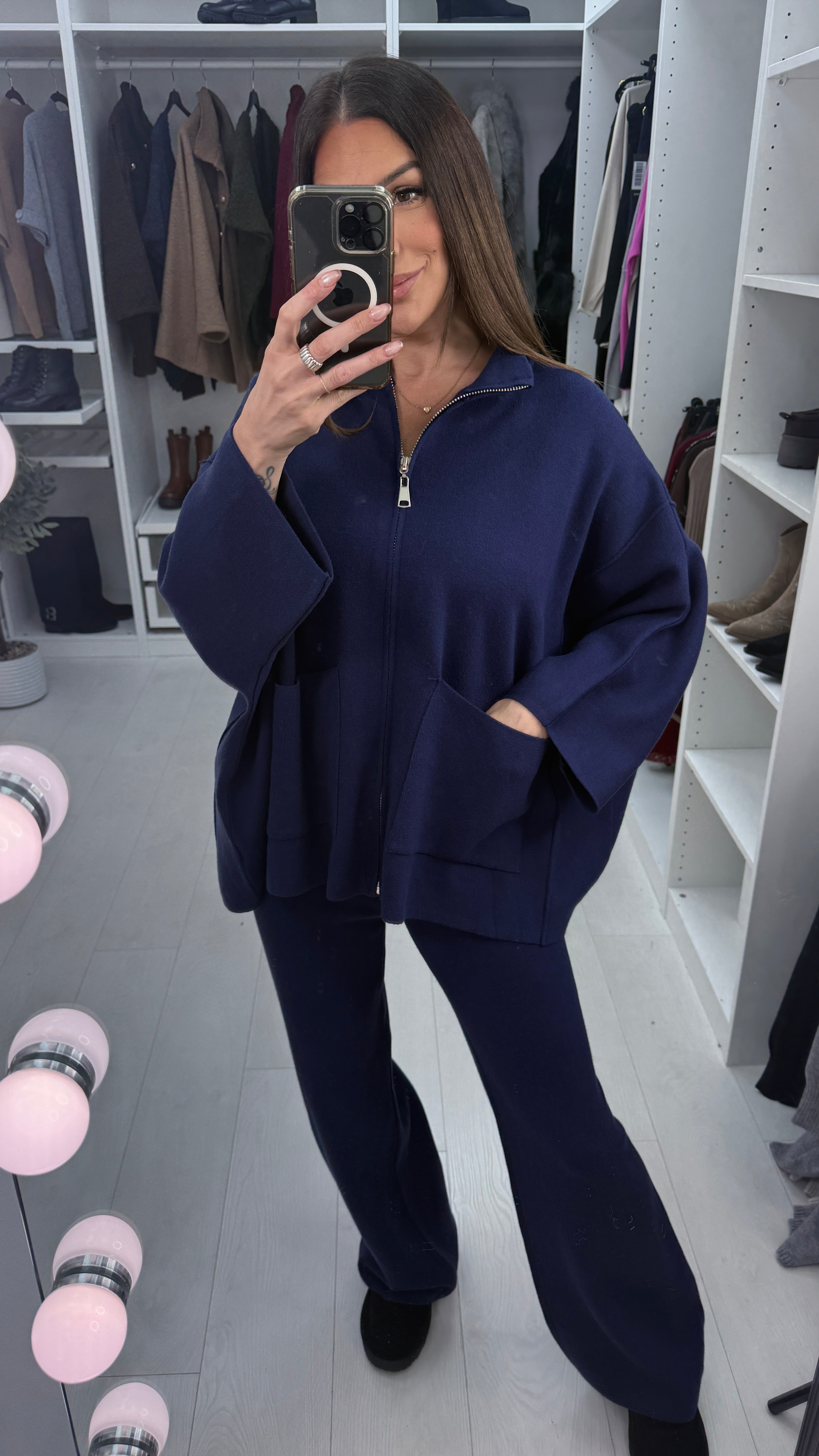 Tinslee Plain Loose Fit Knitted Co-Ord Set