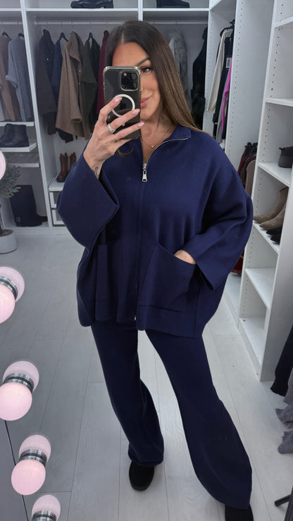 Tinslee Plain Loose Fit Knitted Co-Ord Set