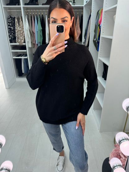 Layal Plain High Neck Jumper