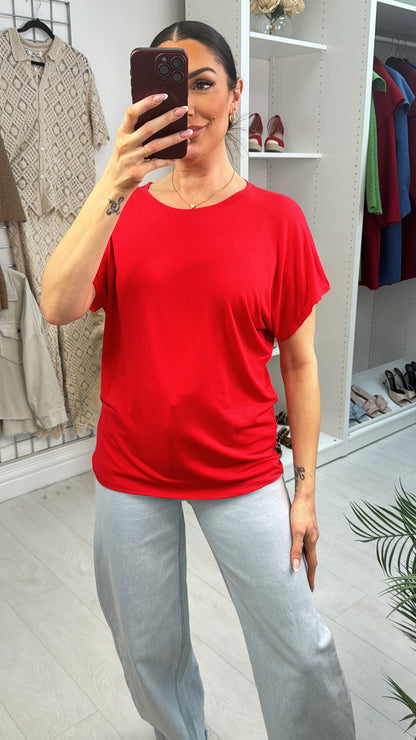 Felicia Plain Round Neck Short Sleeve T-Shirt