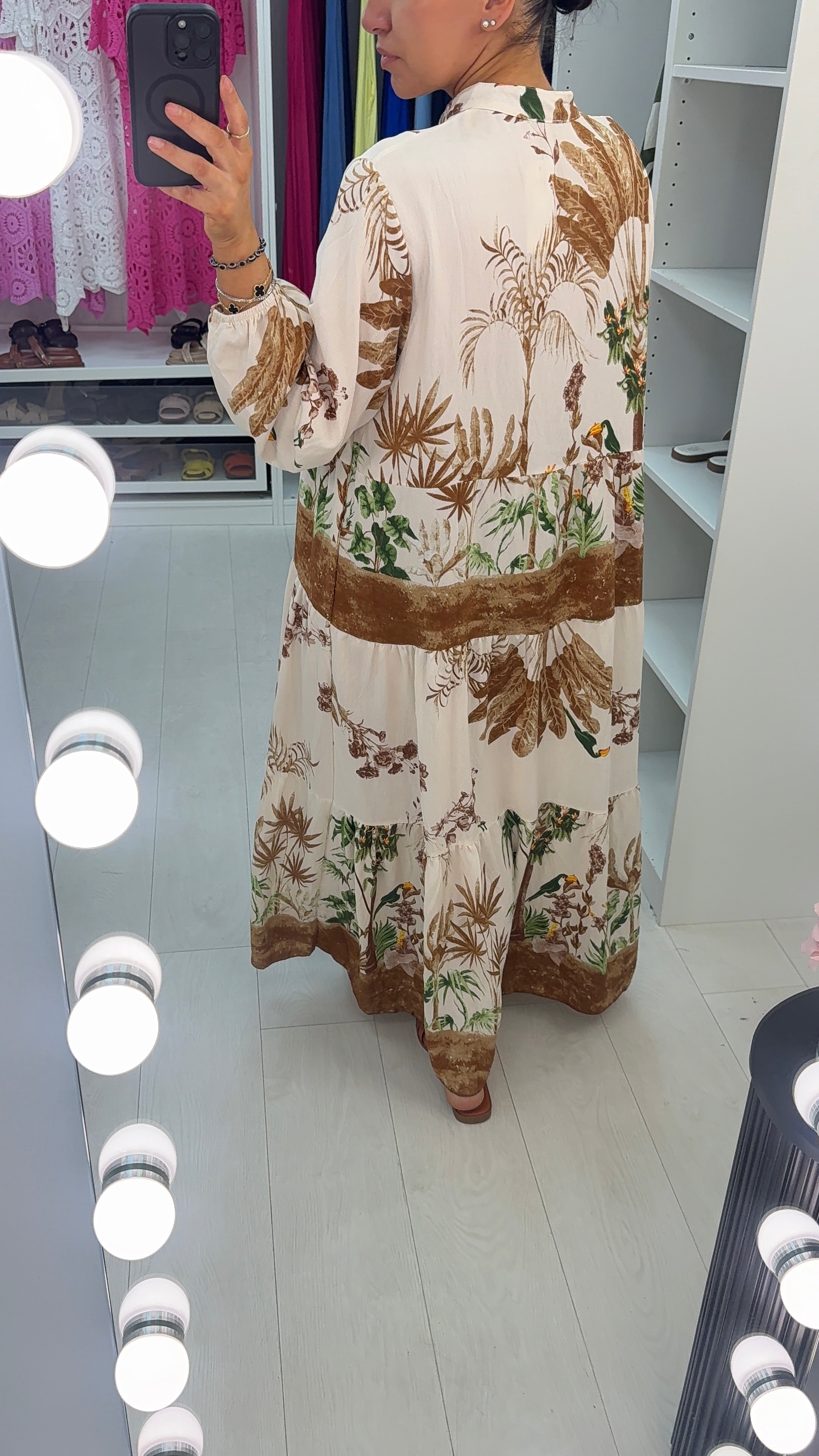 Sabella Tropical Print Loose Fit Maxi Dress