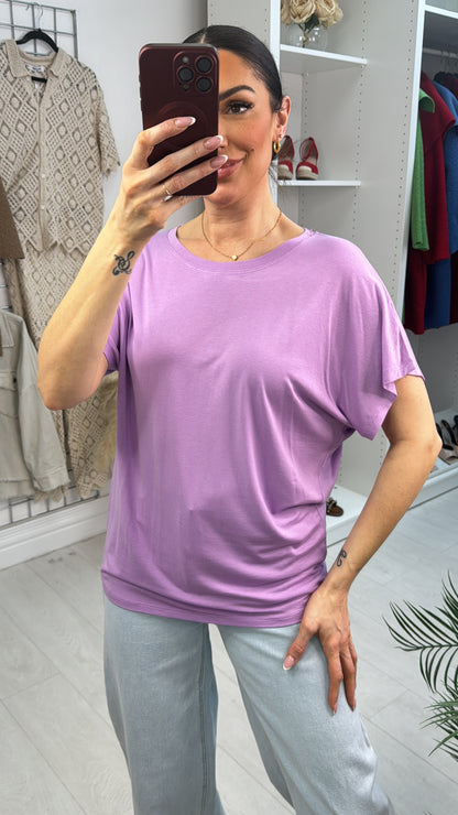 Felicia Plain Round Neck Short Sleeve T-Shirt