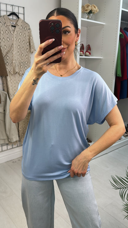 Felicia Plain Round Neck Short Sleeve T-Shirt