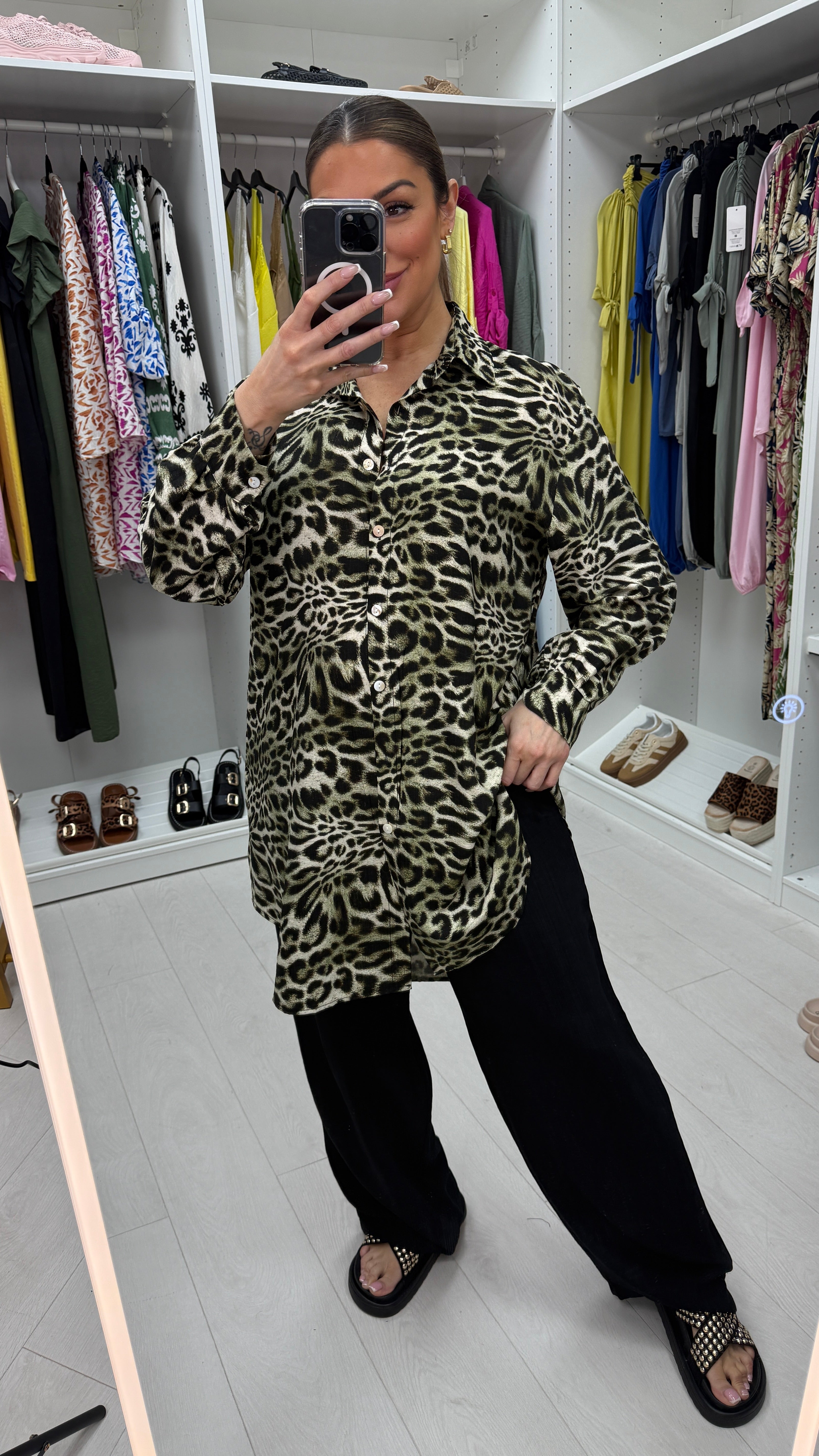 Loren Leopard Print Shirt Co-Ord Set