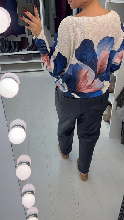 Zariah Floral Print Batwing Top