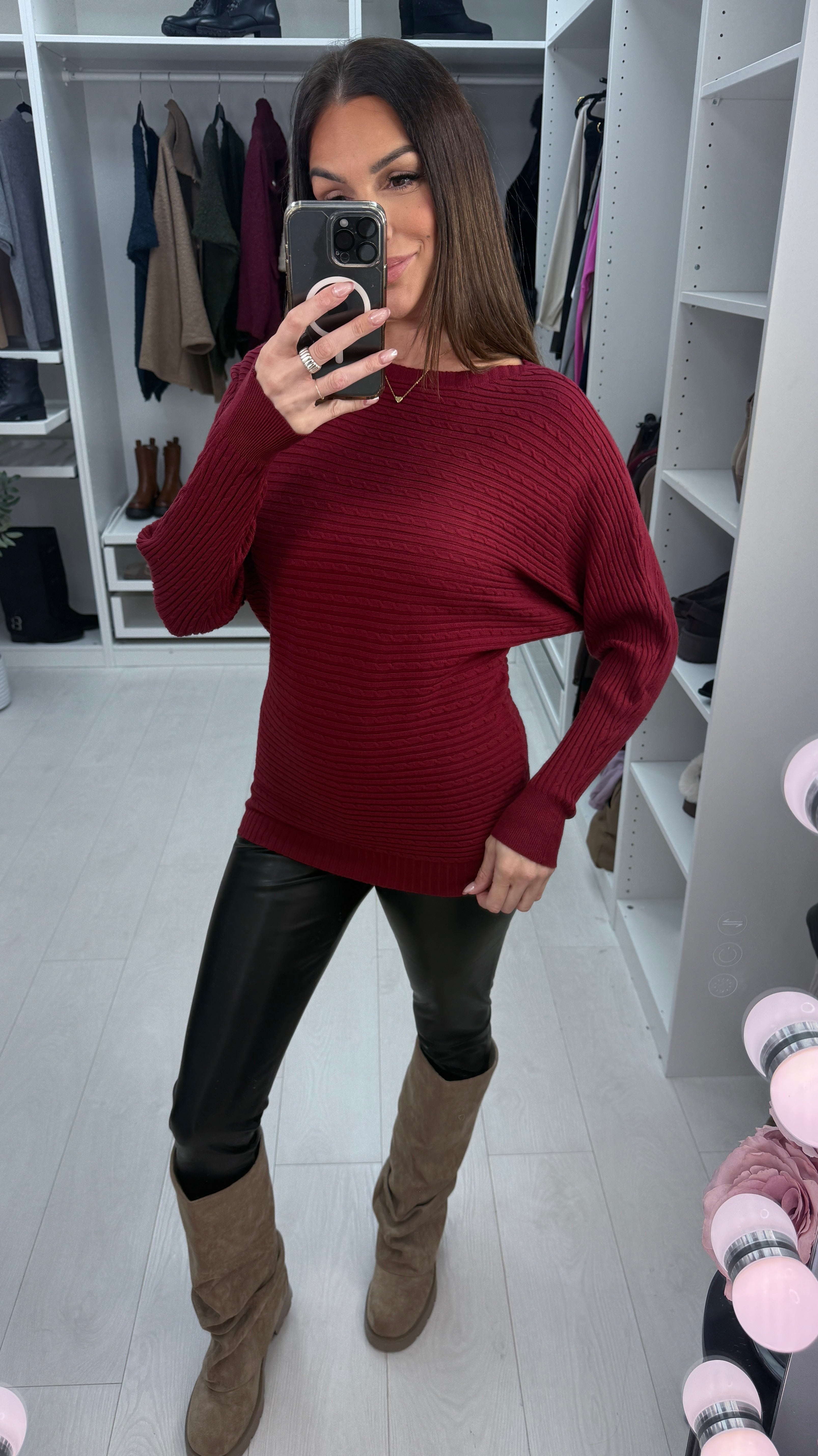 Rosana Plain Ribbed Batwing Jumper