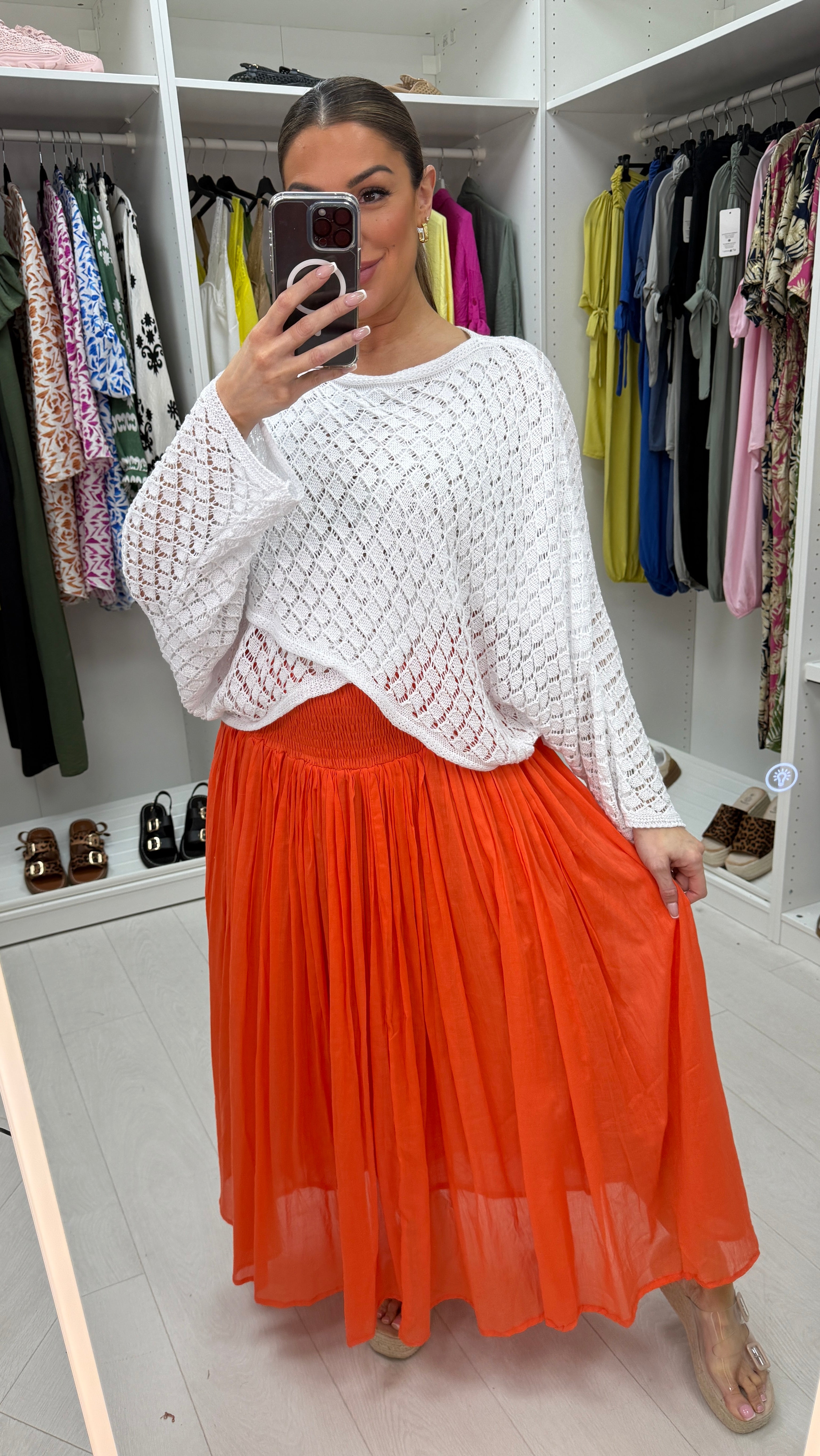 Stefanie Plain Elasticated High Waist Maxi Skirt