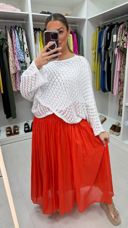 Stefanie Plain Elasticated High Waist Maxi Skirt