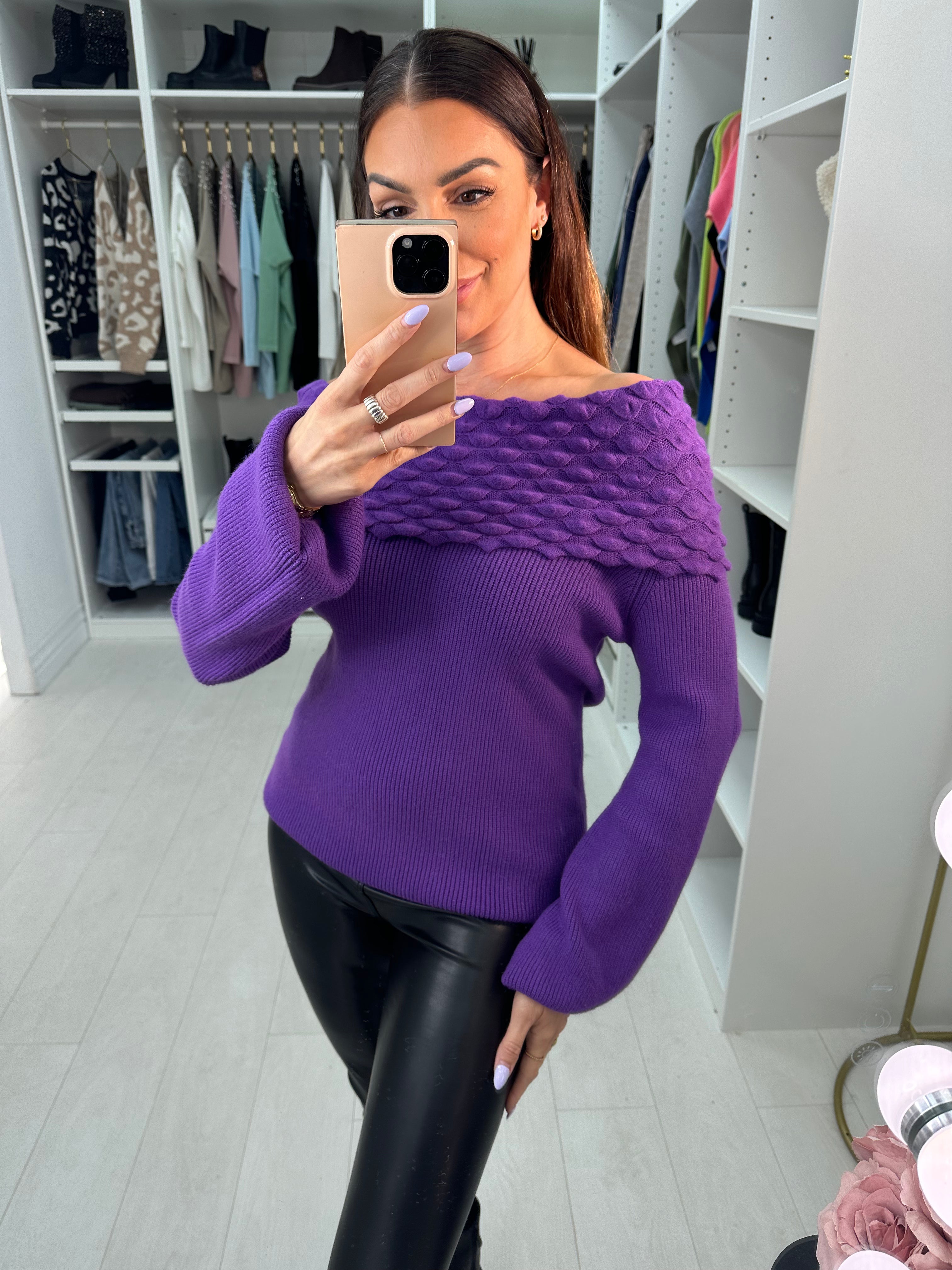 Mazi Asymmetric Bardot Jumper