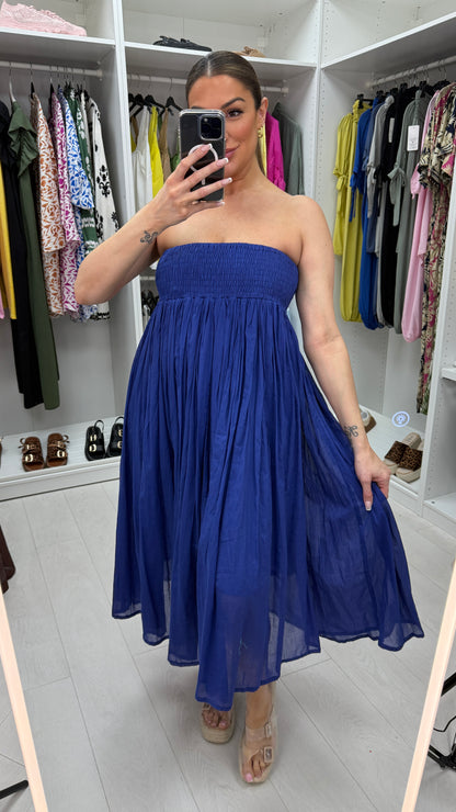 Stefanie Plain Elasticated High Waist Maxi Skirt