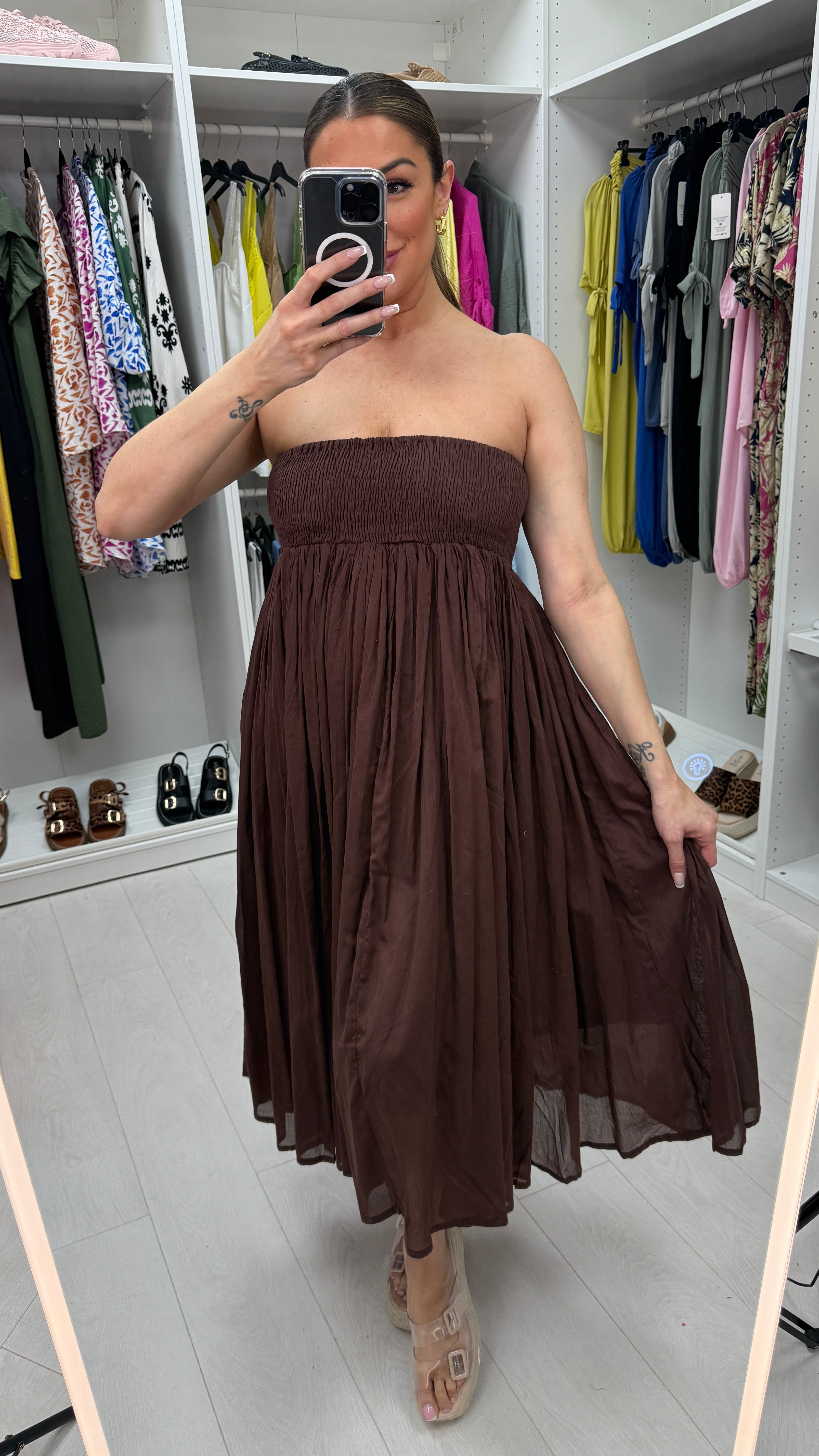 Stefanie Plain Elasticated High Waist Maxi Skirt