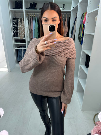 Mazi Asymmetric Bardot Jumper