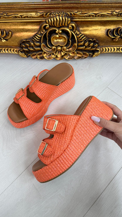 Kaiden Woven Platform Buckle Mules