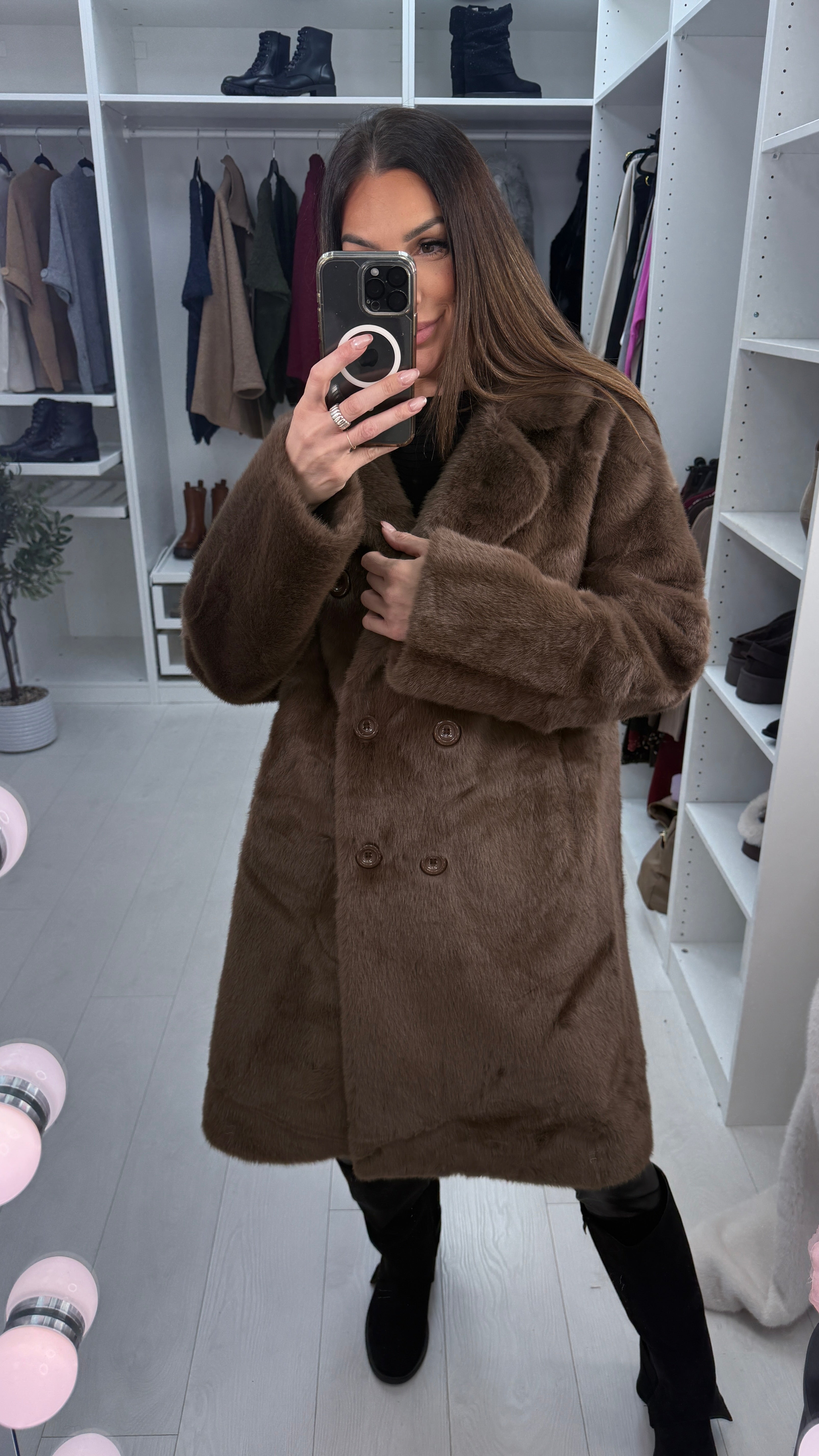 Venancio Faux Fur Longline Coat